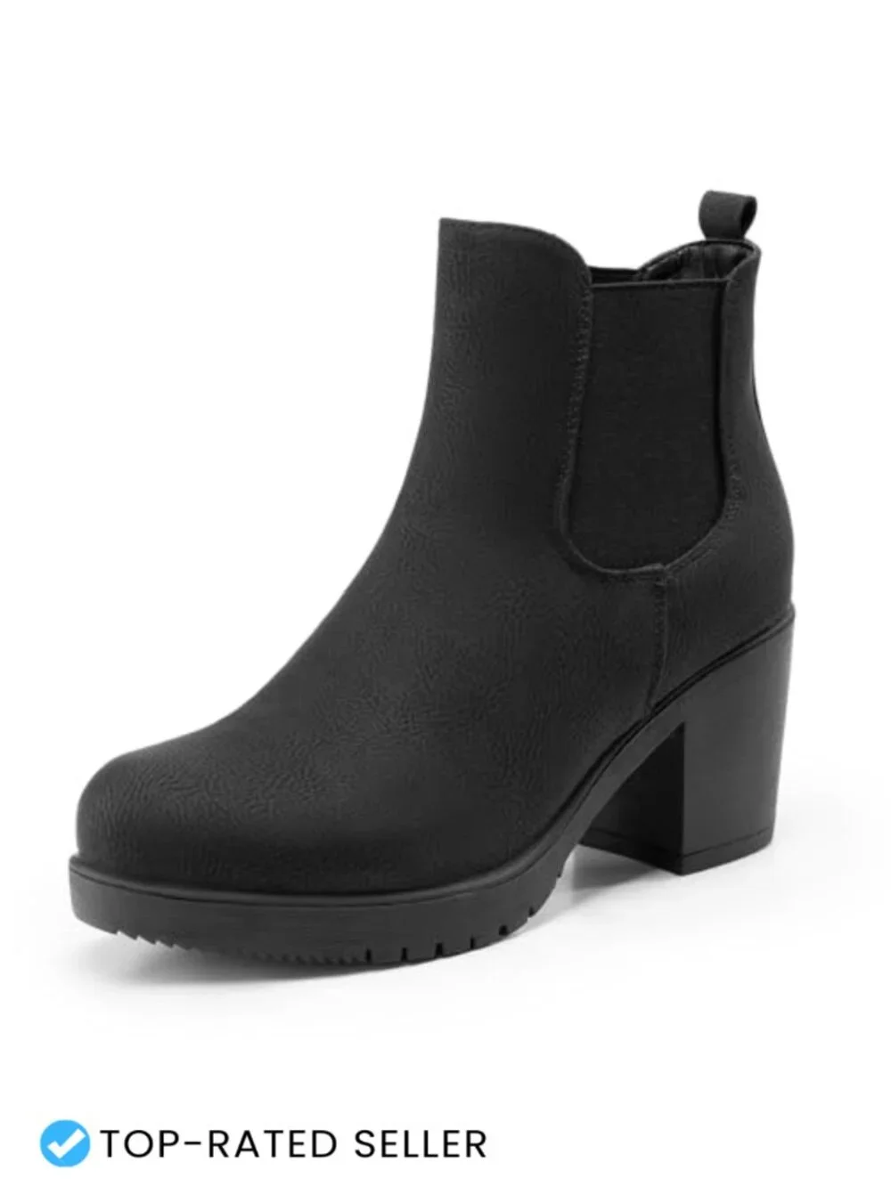 Women's Chelsea Ankle Boots Block Heel Faux Suede Fall Booties Pull-On